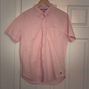 Men’s medium pink short sleeve button up